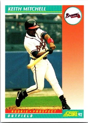 1992 Score Keith Mitchell Rookie #748 Atlanta Braves - Image 1 of 2