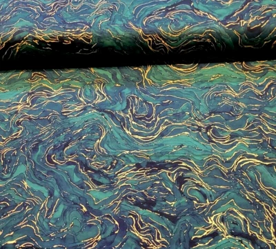 Midas Touch - бирюзовый/золотой волны - на Northcott, в наличии! ДОСТАВКА СЕЙЧАС! - Изображение 1 из 3