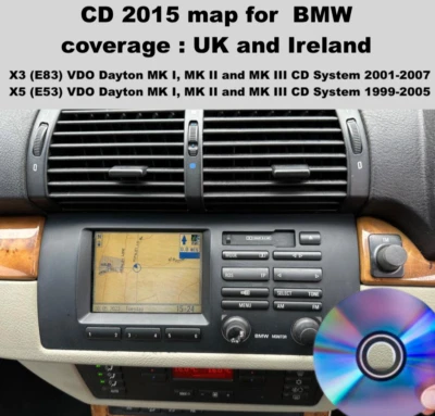 SAT NAV DISC 2015 CD MAP DAYTON FOR BMW X3 (E83), X5 (E53) MKI, MKII, MKIII - Image 1 of 4