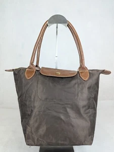 Longchamp Le Pliage Nylon Medium Tote Bag in Brown Made in China. - Picture 1 of 13