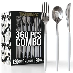 Trendables 360 Pack Disposable Silverware Set - Plastic Cutlery Dinnerware - ... - Picture 1 of 7