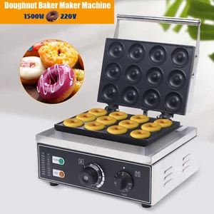 Commercial 12-Hole Donut Maker Machine Electric Nonstick Doughnut Making Machine - Picture 1 of 23