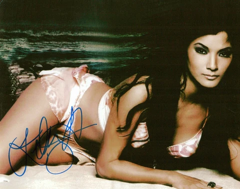 Kelly Hu glamour shot autographed photo signed 8x10 #1 Cover