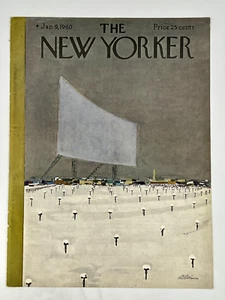 Original January 9, 1960 New Yorker Cover: Drive-In Movie Theater under snow - Picture 1 of 1