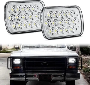 Par de faros LED 7x6" haz sellado alto/bajo aptos 1978-1986 Ford F-150 F-250 F-350 - Imagen 1 de 14