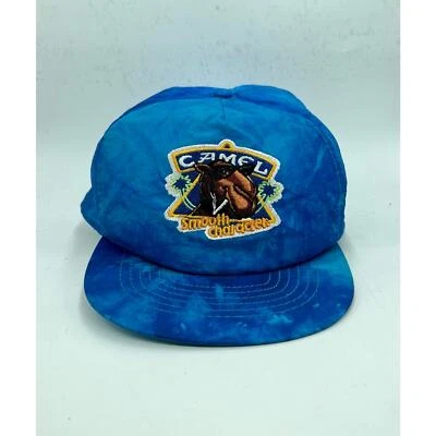 Sombrero de Colección Años 90 Camel Joe Snap Back Azul Tie Dye Publicidad Coleccionable Suave Foto 1 de 4