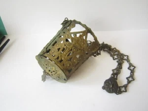 POST MEDIEVAL GENUINE TRIPLE CHAINED ORTHODOX BRONZE CENSER w/ CROSS # 694 - Picture 1 of 7