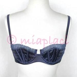 NWT La Perla Silk-Blend Glimmering Soutache Carioca Bra #906065 Blue 32B - Picture 1 of 6