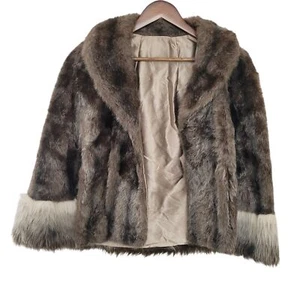 Vintage Regina Glenara Brown Faux Fur Stole Cape 60s Luxurious Timeless - Picture 1 of 12