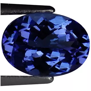 1,50 ct natürlicher D Block Tansanit IGI zertifiziert A+ bläulich violett Ovalschliff - Bild 1 von 2