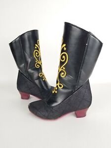 Disney Store Girls Anna Costume Black Ice Boots Shoes Dress Up 7/8 Frozen Play
