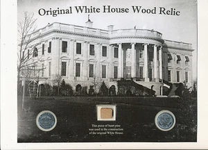 Original WHITE HOUSE Material * Wood Relic & WH Tokens * Historic * RARE * 8x10 - Picture 1 of 2