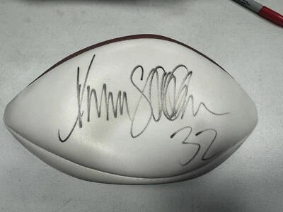 Marcus Allen Oakland Raiders signed auto football HOF. (FB Will Not Hold Air?) - Image 1 of 4