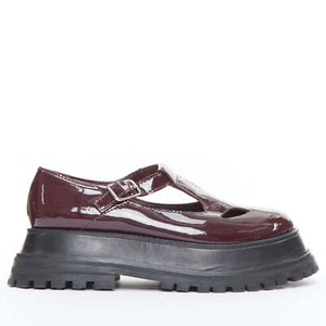 BURBERRY Aldwych Star burgundy patent maryjane platform shoes EU36 - Picture 1 of 14