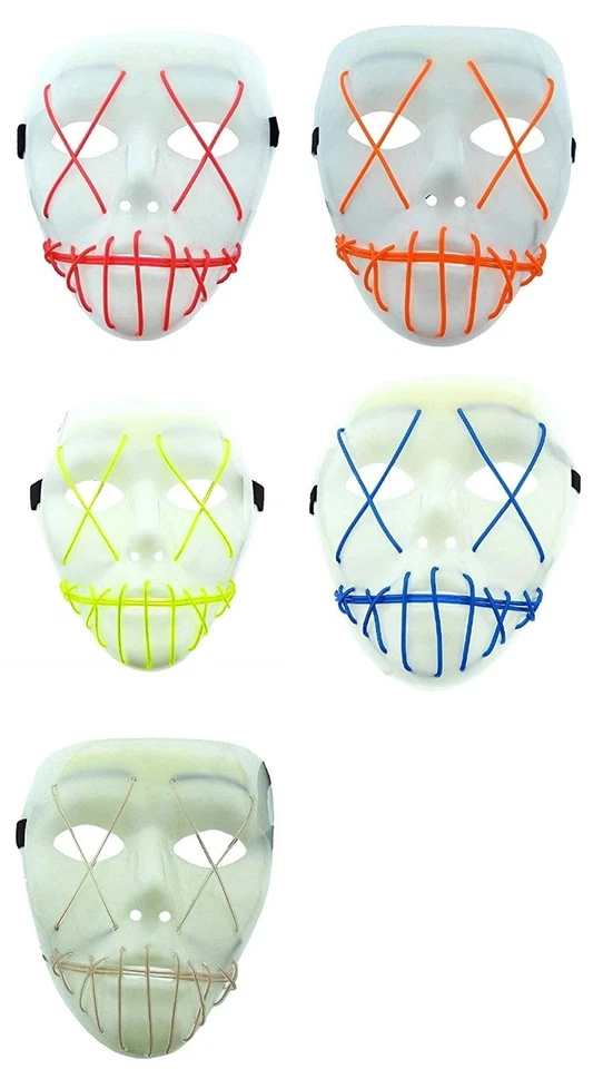 Maschera Led Horror Mostro Zombie Travestimento Halloween Carnevale Festa - Immagine 1 di 1