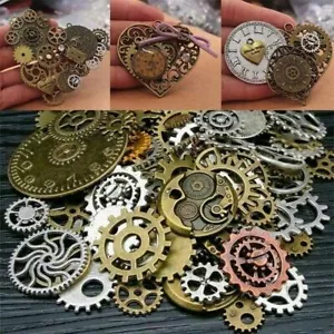 100g/bag Vintage Style Steampunk Clock Watch Gear Wheel Mechanical Cogs DIY Tool - Photo 1 sur 20