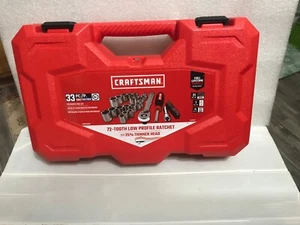 Craftsman 33 pc. Mechanics Tool set SAE Metric low profile Ratchet, new - Picture 1 of 7