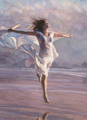 Steve HANKS "Boundless" Edición Limitada Bellas Artes Giclee Lienzo Mujeres Playa Cielo Foto 1 de 4