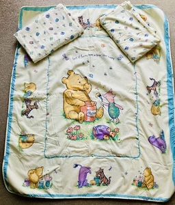 Mothercare Vintage 90’s Baby Toddler Cot Bedding Cover Quilt Winnie the Pooh - Picture 1 of 13