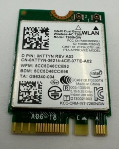 Intel 7260NGW 802.11AC NGFF/M.2 WLAN + Bluetooth BT 4.0 Mini WLAN Karte - Bild 1 von 2