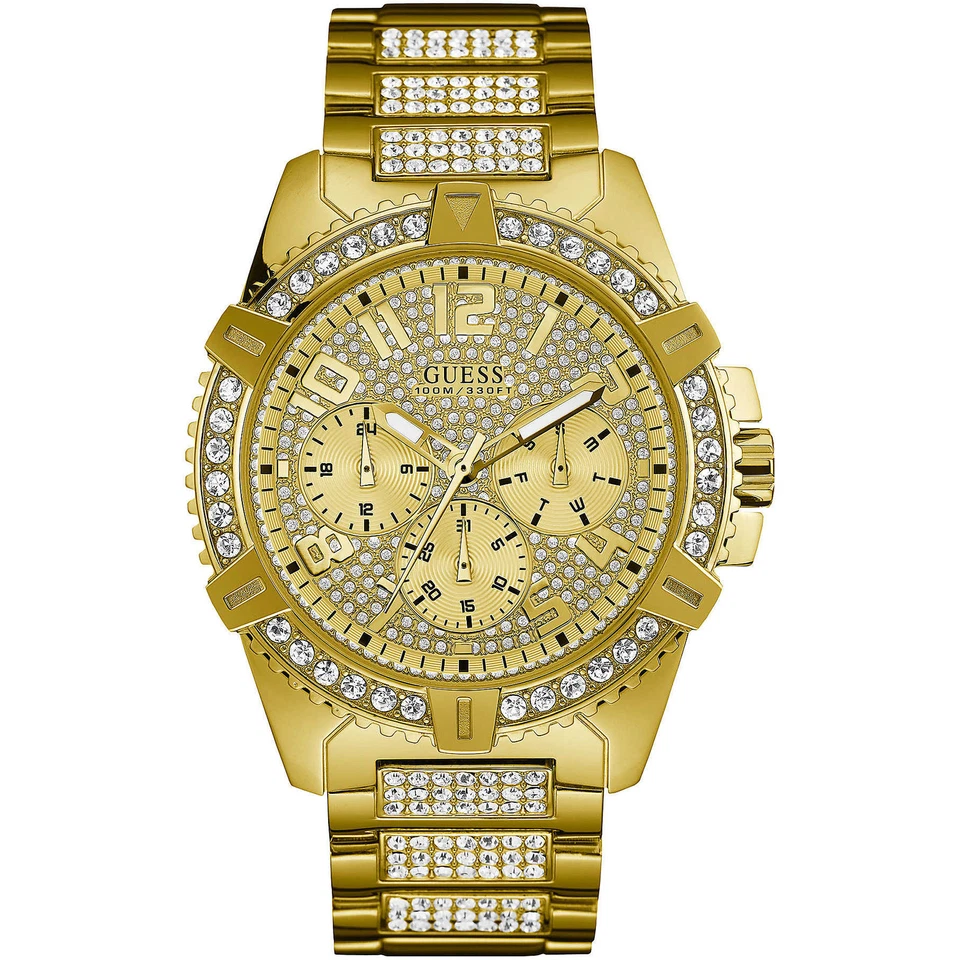 Orologio Uomo GUESS FRONTIER W0799G2 Multifunzione Acciaio Gold Dorato Swarovki - Immagine 1 di 1