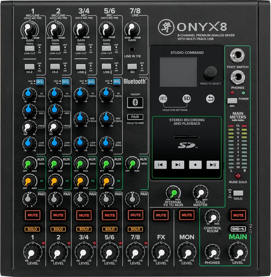 Mackie ONYX8 8-channel Premium Analog Mixer With Multitrack USB