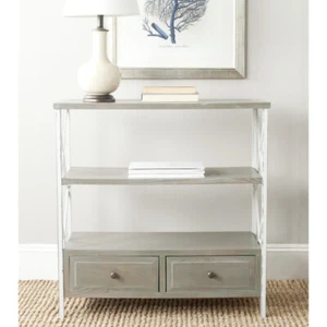 SAFAVIEH Chandra Console Table With Storage Drawers | Ash Grey | - Picture 1 of 4