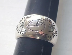 Thai Mond & Sterne Ring massiv Sterlingsilber Vintage 1990er Größe 10 - Bild 1 von 5