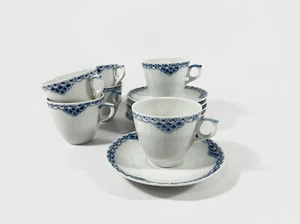 6x Royal Copenhagen Princess 719 Coffee Cups & Saucers Set - Picture 1 of 18