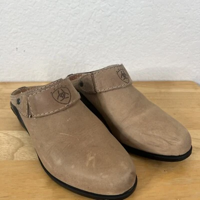 Ariat Women’s Nubuck Leather Slide In Mules Block Heels Flats Women’s Size 7 - Image 1 of 4