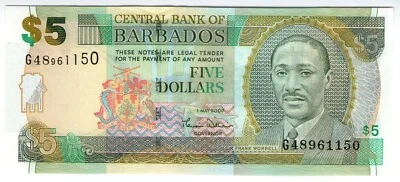 **   BARBADE     5  dollars   2007   p-67a   UNC   ** - Photo 1/2