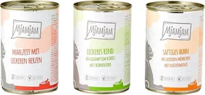 MjAMjAM Premium Nassfutter für Katzen Mixpaket I Huhn, Rind, Herzen, (6x400g) - Bild 1 von 5
