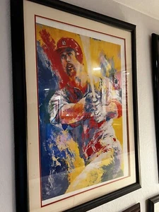 LeRoy Neiman "Mark McGwire" CUSTOM FRAMED Hand Signed Lithograph CARDINALS ART - Picture 1 of 2