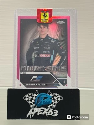 2023 Topps Chrome Formula 1 - F2 Drivers Pink Refractor #85 Arthur Leclerc /75  - Image 1 of 2