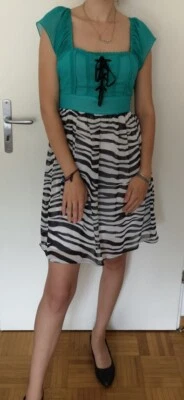 Sommerkleid Strandkleid Freizeitkleid Minikleid Cocktailkleid türkis Gr. 36 - Bild 1 von 3