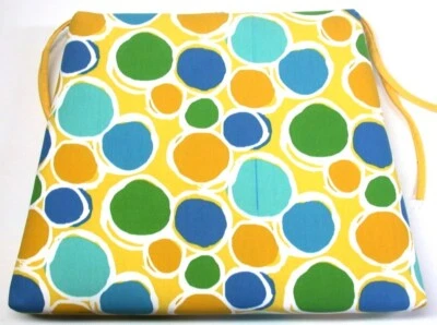 Открытый патио сиденье подушечка ~ желтый синий зеленый абстрактный ~ 20,5/16 «x 17» x 3,5» новый - Изображение 1 из 4