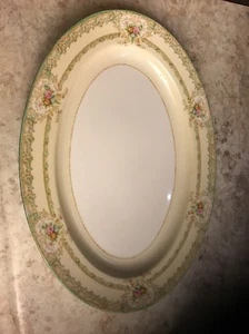 NORITAKE MORIMURA "MYSTERY PATTERN 134" GROSSE OVALE SERVIERPLATTE um 1918 - Bild 1 von 10