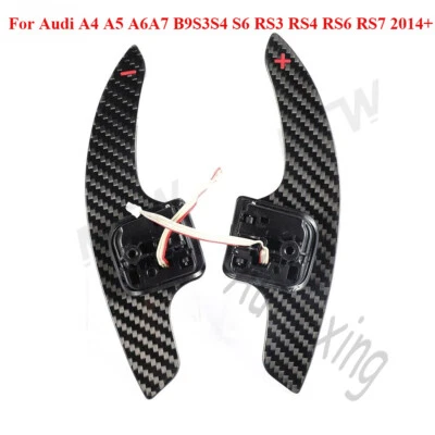 Paletas de cambio de fibra de carbono para Audi A4 A6 A7 B9 S1 S5 S6 S7 RS3 RS4 RS7 2014-20 Foto 1 de 4
