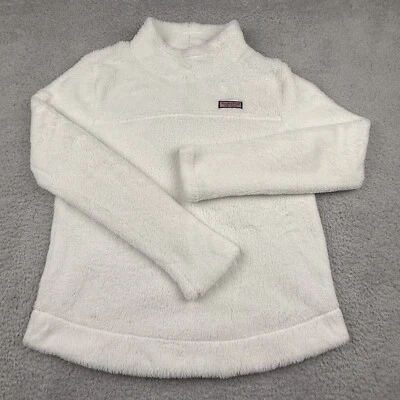 Camisa de oveja Vineyard Vines para mujer suéter mediano de felpa peluche cuello embudo relajado Foto 1 de 4