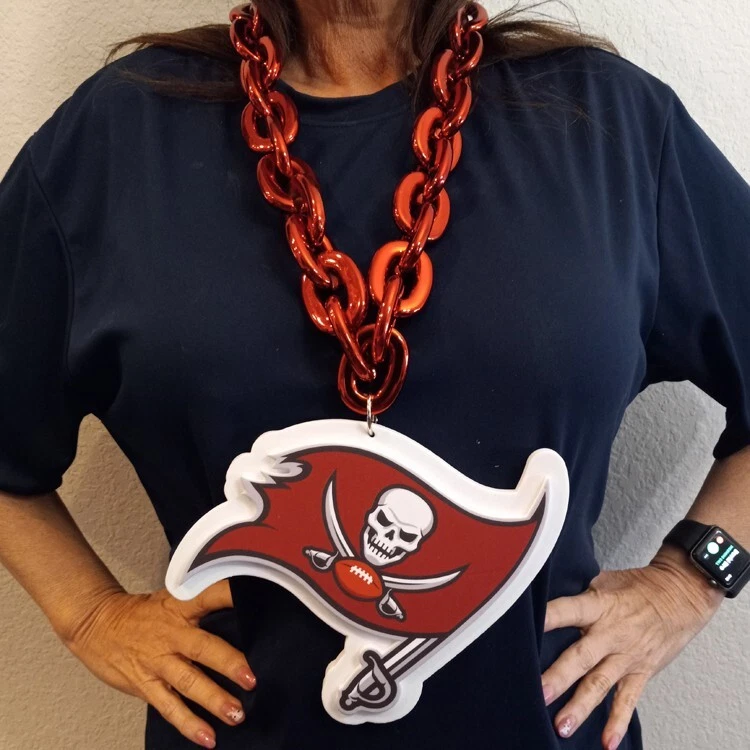Tampa Bay Buccaneers GRAN Fan Cadena Collar Grande Logo Cadena ROJA Foto 1 de 1