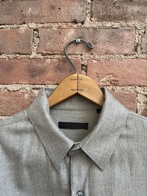 Vintage Donna Karan Men’s Shirt, Sz Medium, Gray 100% Cashmere Twill Italy - Image 1 of 4
