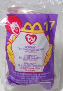2000 McDonalds Teenie Beanie Baby Springy il coniglietto lavanda mai aperto - Foto 1 di 2