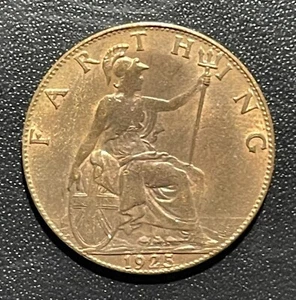 Great Britain 1925 Farthing Coin:  George V - Picture 1 of 2