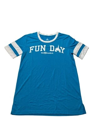 NEW Disney Parks Fun Day Walt Disney World Blue T-shirt Womens X-Small NWT  - Image 1 of 4