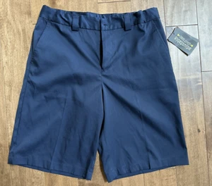 Slazenger Boys Youth Stretch Golf Dress Shorts Navy Blue XL-Adj Waist - Picture 1 of 4