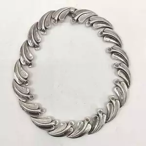 Nachlass Antonio Pineda .970 Silber Blatt Halsreif Halskette - Bild 1 von 6