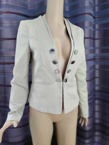 Julien Macdonald Cotton Jacket Blazer UK 10 Neutral Colour Smart Casual New £65 - Picture 1 of 12