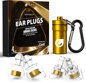 High Fidelity Concert Ear Plugs, Noise Cancelling Silicone Ear Plugs 2 Pairs Gre - Picture 1 of 12