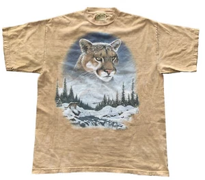 Vintage The Mountain Shirt Adult XXL Mountain Lion Brown Tie Dye USA Made 2XL - Picture 1 of 10