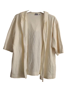 Damen Jersey Jacke, Cardigan mit Kapuze, creme, Gr XL, 48/50 - Bild 1 von 4